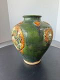 Sancai Glazed Style Green Pottery Vase