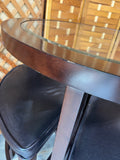 Round Glass Top Table with (4) Stools