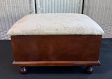 Bombay Company Wooden Storage Ottoman with Floral Embroidered Cushion