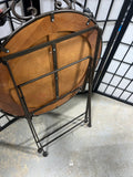 Round Metal Folding Accent Tray Table