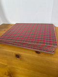 Pottery Barn Holiday Plaid Cork Back Placemats - Set Of 8 - 2 Sets Available // PRICED INDIVIDUALLY