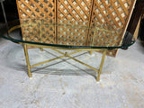 Brass/Glass Oval Coffee Table