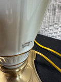 Pair of Lenox by Quoizel Porcelain & Brass 3-Way Lamps (WORKS)