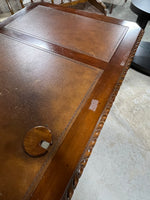 Leather Inlaid Chippendale Style Executive Desk