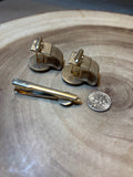 Gold/Green Cuff Link & Tie Pin Set