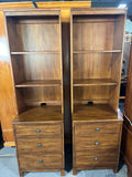 Ethan Allen Pair of Cabinets with Hutch Shelves