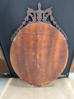 Vintage Oval Mirror with Ornate Crest