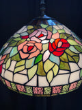 Tiffany Style Roses Stained Glass 2-Way Floor Lamp (WORKS)