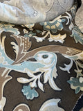 Partial Roll of Kravet Design Brown & Light Blue Printed Fabric
