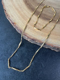 Gold Tone Bar Link Chain & Bracelet Set
