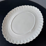 Doranne of California Pottery White Scallop Edged Oval Platter