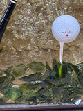Textured/Broken Glass with Golf Club & Ball Window or Wall Art