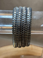 Silver Mesh Bracelet with Faux Diamonds (missing two)