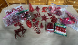 Red Christmas Ornament Lot