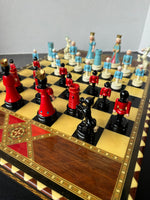 Vintage Chess Set with Kitschy Cute Chess Pieces AS IS (READ DESCRIPTION CAREFULLY)