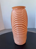 Anchor Hocking Art Deco Vintage Peach Ribbed Vase