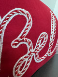 Believe Red Christmas Throw Pillow with Fringed Sides