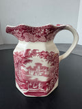 (GG) Mason’s England Vista Pink China 22oz Fenton Jug with Wide Band