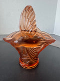 Tiara Indiana Glass Peach Empress Bird of Paradise Basket