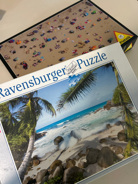 Family Beach Vacation Puzzles (2)-Ravensburger and Piatnik
