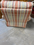 Michael Thomas Furniture Inc. Orange One Plaid Chair with (2) Throw Pillows