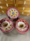 Set of 16 Red/Yellow/Blue Plastic Plates and Bowls