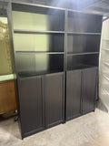 Pair of Black IKEA Cabinets, Particle Board/Cardboard Backing