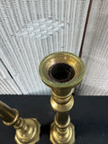 Pair of Heavyweight Large Brass Candlesticks