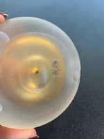 (H) Frosted Champagne Art Glass Paperweight