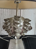 Pair of Silver Resin Clam Shell Table Lamps (WORKS)