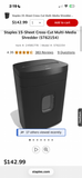 Staples SPL-TXC16HSA 16-Sheet High Speed Cross Cut Shredder (WORKS)