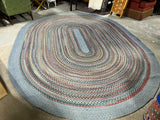 Multicolor Oval Braided Rug, 11'4" x 8'5"