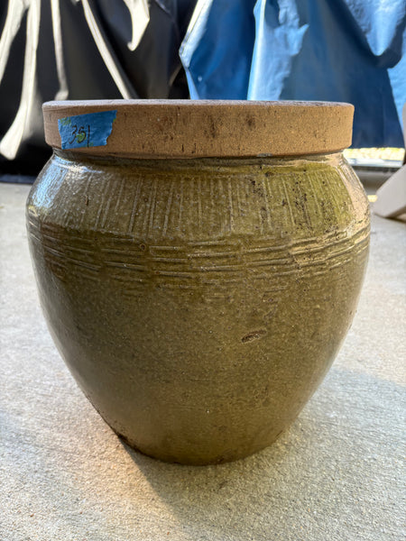 Sage Green Glazed Pottery Planter