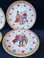 Block Bernada Portugal 8.25” Folk Art Plates, 4 pc Set