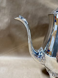 (A) Silver Plate Footed Tea Pot