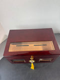 Quality Importers Venetian Cherry Wooden & Glass Humidor with Key & Accessories