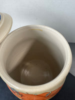 J. Thomas Signed & Hand Painted Vintage Pottery Crock Beverage Dispenser