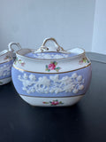 Spode England Maritime Rose Bone China Creamer & Lidded Sugar Bowl (E)