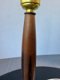 Pair of Vintage Lightweight MCM Teak Wood Sculptural Lamps (WORKS)