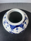 Blue & White Floral Chinoiserie Ceramic Vase