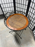 Round Metal Folding Accent Tray Table