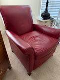 Barcalounger Red Leather Reclining Chair
