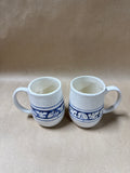 Pair Of Potting Shed Dedham Pottery Crackled Bunny Mugs
