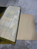 Shades of Green Vintage Swedish Rya High-Pile Shag Rug with Pad