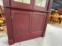 Red Painted Corner Cabinet***HEAVY ITEM***