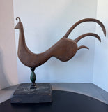 Signed Folk Style Rustic Wooden Bird Sculpture AS IS (READ DESCRIPTION CAREFULLY)