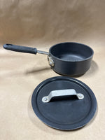 (B) 1QT Calphalon Commercial Sauce Pan With Lid And Silcone Handle Cover