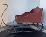 Heavyweight Wrought Iron & Wooden Decorative Sleigh