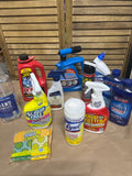 Lot of Household Cleaners - THESE ARE PREOWNED. MOST ARE 1/2 FULL TO FULL (D)