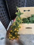 Holiday Time Pre-Lit 7 ft. Artificial Christmas Tree, Open box; Lights work